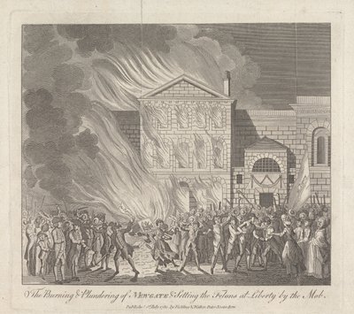 El incendio y saqueo de Newgate y la liberación de los delincuentes por la multitud de English School