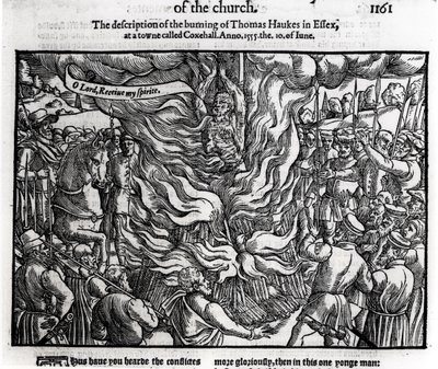 La quema de Thomas Haukes, 10 de junio de 1555, de 