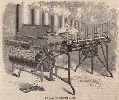 El Calliope, un órgano de vapor inventado por Arthur S. Denny en América de English School