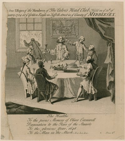 El Club de la Cabeza de Ternero, celebrado el 30 de enero de 1734 en el Águila Dorada en Suffolk Street de English School