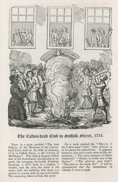 El Club de la Cabeza de Ternero en Suffolk Street, 1734 de English School