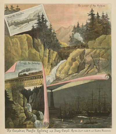 El ferrocarril canadiense del Pacífico y el canal de Suez. Los dos caminos cortos a nuestras posesiones orientales de English School