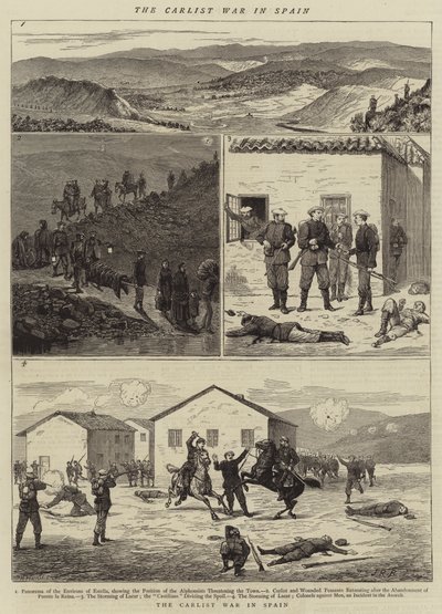 La guerra carlista en España (grabado) de English School
