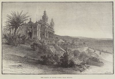 El Casino en Monte Carlo, cerca de Mónaco (grabado) de English School