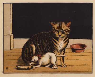 El gato (litografía en color) de English School