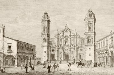 La Catedral de La Habana, Cuba (litografía) de English School