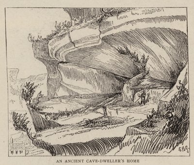 Los habitantes de las cuevas de Vezere (grabado) de English School
