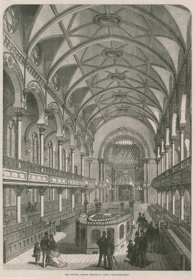 La Sinagoga Judía Central, Great Portland Street, Londres de English School