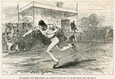 El Partido de Tenis de Césped: El Sr. Hartley ganando la copa por segunda vez de English School