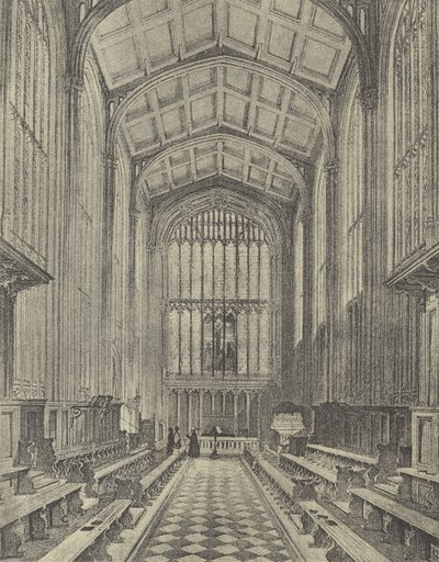 La capilla, mirando al este, 1844 (grabado) de English School