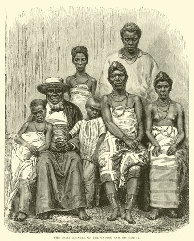 El jefe Kringer del Gabón y su familia de English School