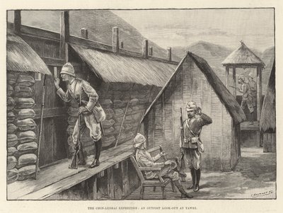 La Expedición Chin-Lushai, un Puesto de Observación en Yawhi de English School