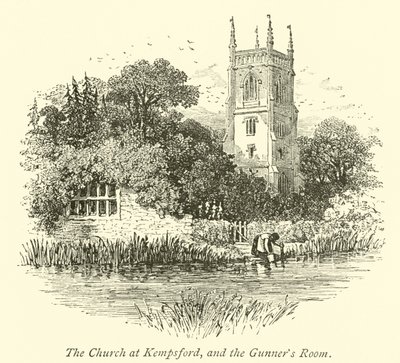 La iglesia en Kempsford y la sala de los artilleros de English School