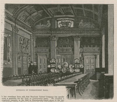 Los Gremios de la Ciudad: La Compañía de Pescaderos: Interior del Salón de Pescaderos de English School
