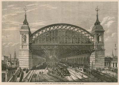 El Término de la Ciudad del Ferrocarril del Sureste, Cannon Street, Londres de English School