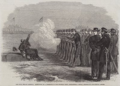 La Guerra Civil en América, ejecución de un desertor en el campamento federal, Alejandría de English School