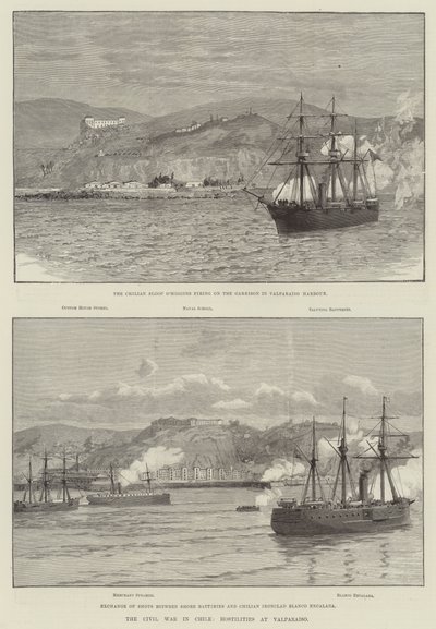 La Guerra Civil en Chile, Hostilidades en Valparaíso de English School