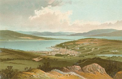 El Clyde y la Bahía de Rothesay desde Barone Hill de English School
