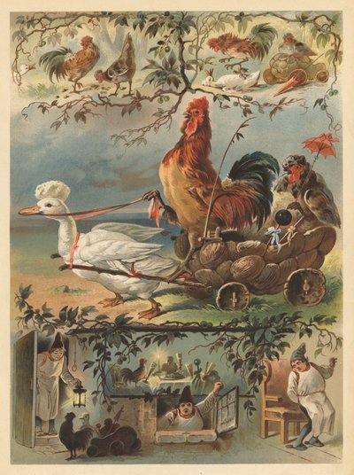 El gallito y la paleta (cromolito) de English School