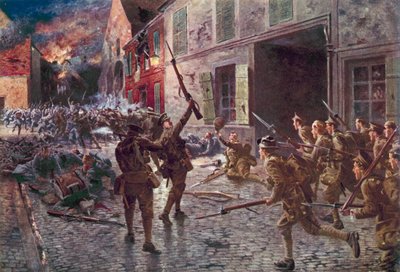 Los Guardias Coldstream en Landrecies, agosto de 1914 de English School