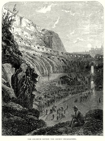 El Coliseo antes de las recientes excavaciones (grabado) de English School