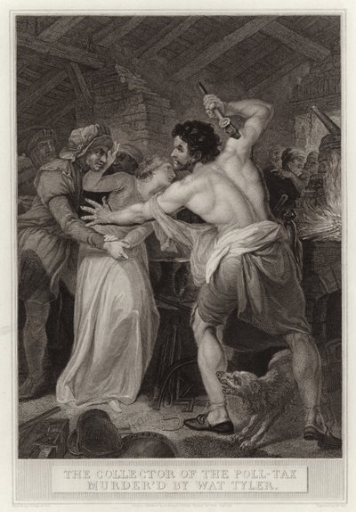 El recaudador del impuesto de capitación asesinado por Wat Tyler de English School
