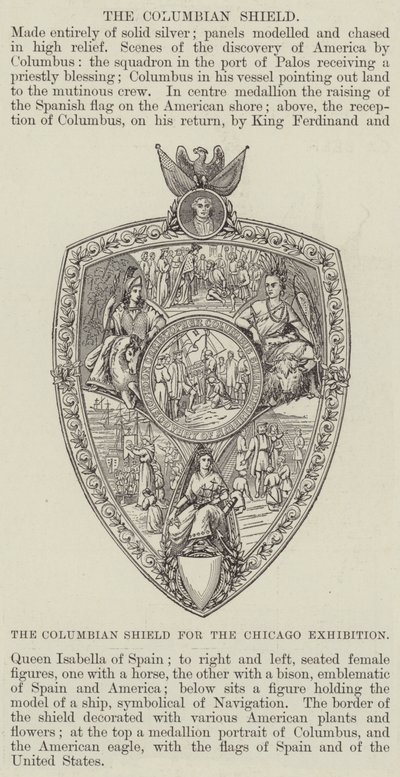 El escudo colombiano para la Exposición de Chicago de English School