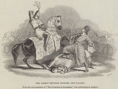 El Combate entre Ricardo y Saladino (grabado) de English School