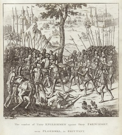 El combate de treinta ingleses contra treinta franceses, cerca de Ploermel, en Bretaña de English School