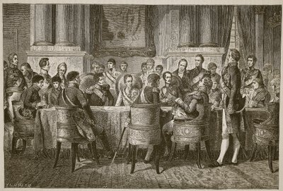 El Congreso de Viena, ilustración de Cassells Illustrated History of England de English School