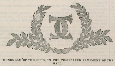 The Conservative Clubhouse: Monograma del club en el pavimento teselado del vestíbulo de English School