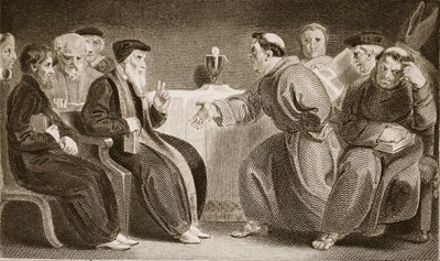 La convocatoria en Oxford, ilustración de La Historia de Inglaterra de David Hume, pub. por R. Bowyer, Londres, 1812 de English School