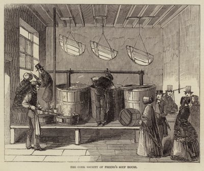 La Casa de Sopa de la Sociedad de Amigos de Cork (grabado) de English School