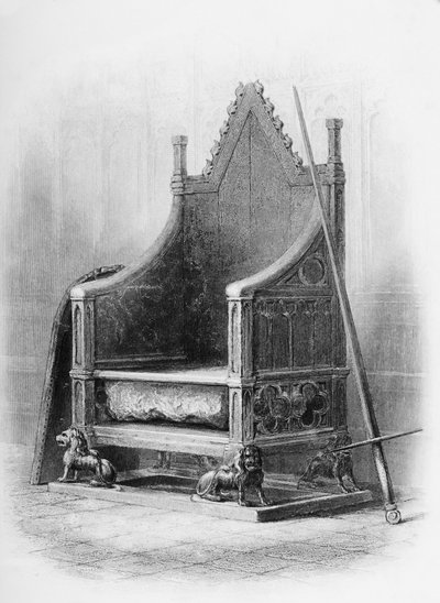 La Silla de la Coronación en la Abadía de Westminster de English School