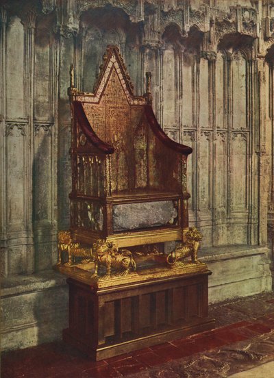 La silla de la coronación de Jorge VI, de "The Illustrated News". de English School