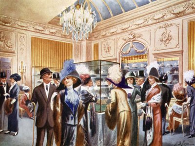 Exposición de la Tiara de Coronación, abril de 1911, en Cartier de English School