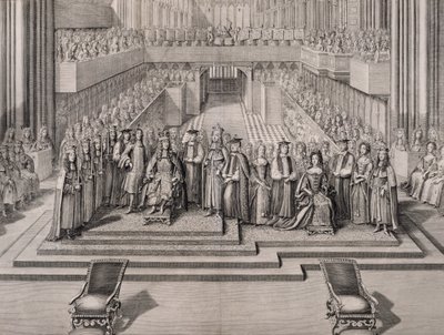 La Coronación del Rey James II y su segunda esposa Mary de Modena, 1685 de English School