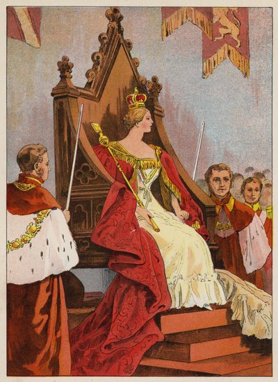 La coronación de la reina Victoria (grabado) de English School