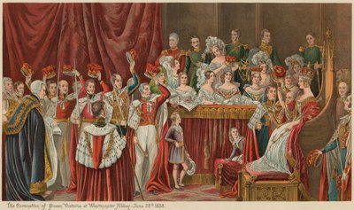 La coronación de la reina Victoria en la Abadía de Westminster, 28 de junio de 1838 de English School