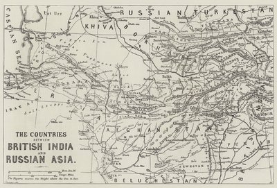 Los países entre la India británica y Asia rusa de English School