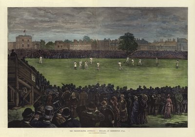 El partido de críquet, Australia contra Inglaterra, en Kennington Oval de English School