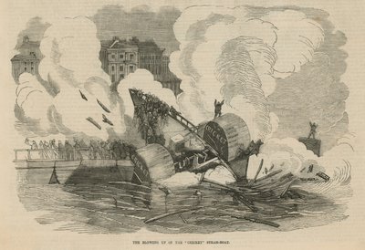 La explosión del barco de vapor Cricket de English School