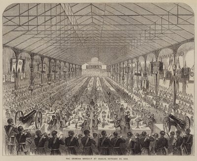 El banquete de Crimea en Dublín, 22 de octubre de 1856 (grabado) de English School