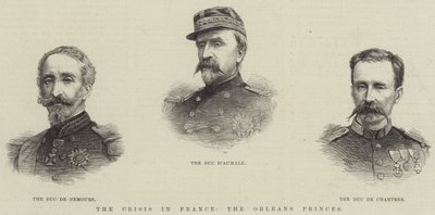 La crisis en Francia, los príncipes de Orleans (grabado) de English School