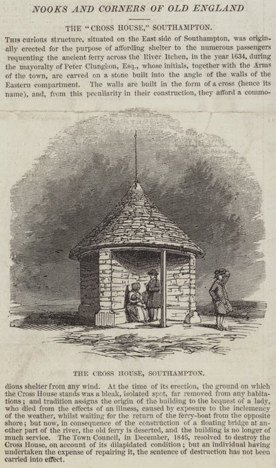 La "Casa Cruz," Southampton (grabado) de English School