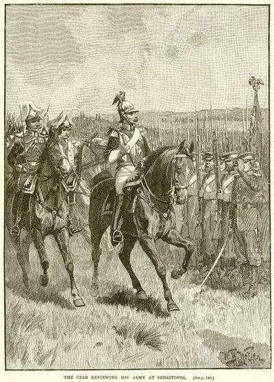 El Zar revisando su Ejército en Sebastopol de English School