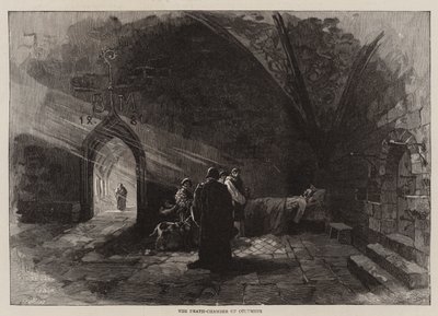 La cámara de la muerte de Colón (grabado) de English School