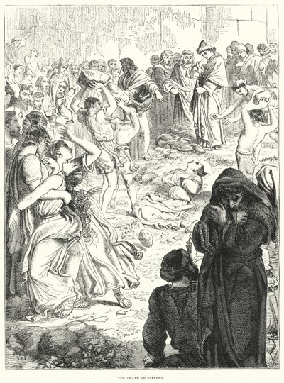 La Muerte de Esteban (grabado) de English School