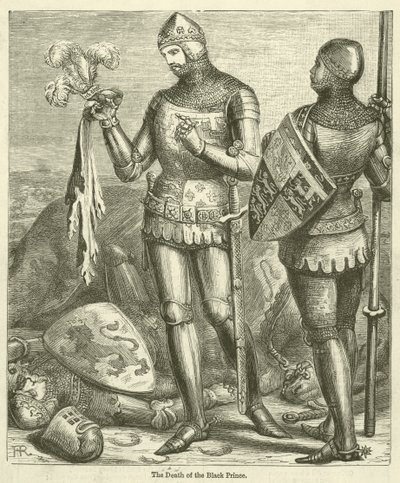 La muerte del Príncipe Negro (grabado) de English School