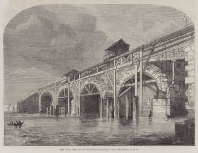 La Demolición del Viejo Puente de Westminster de English School